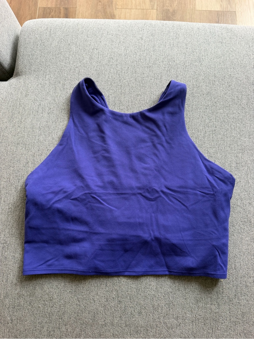Women's Cropped High Neck Workout Top - Purple